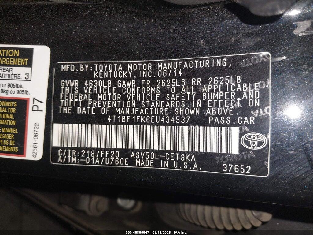 4T1BF1FK6EU434537 2014 TOYOTA CAMRY photo no. 9