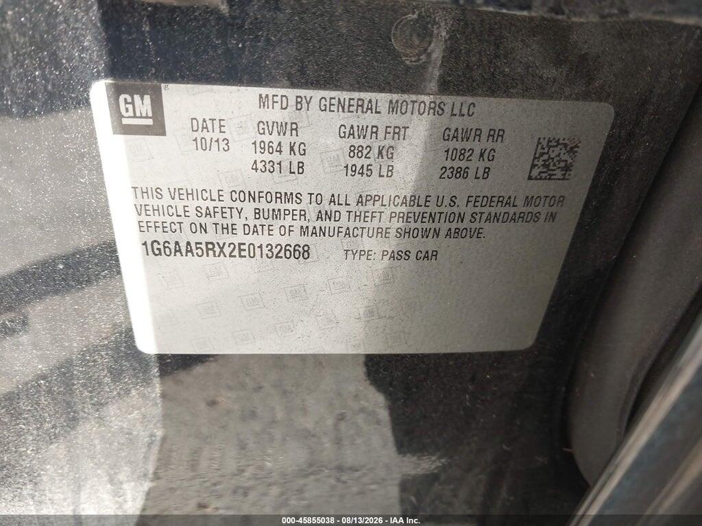 1G6AA5RX2E0132668 2014 CADILLAC ATS photo no. 9