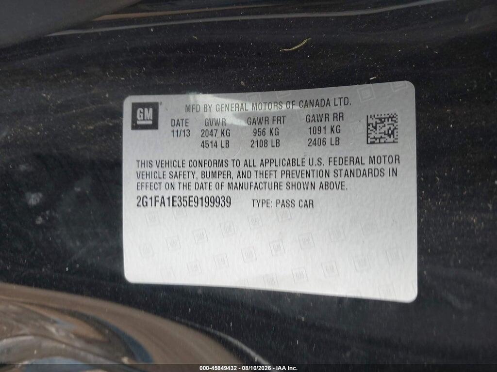 2G1FA1E35E9199939 2014 CHEVROLET CAMARO photo no. 9