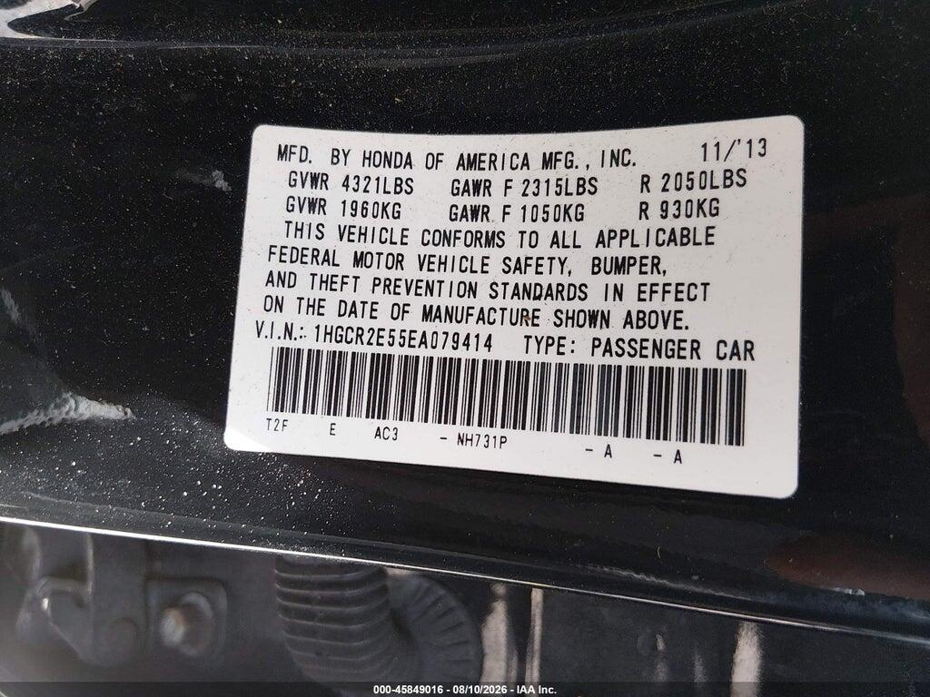 1HGCR2E55EA079414 2014 HONDA ACCORD photo no. 9