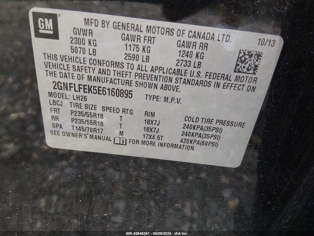 2GNFLFEK5E6160895 2014 CHEVROLET EQUINOX photo no. 9