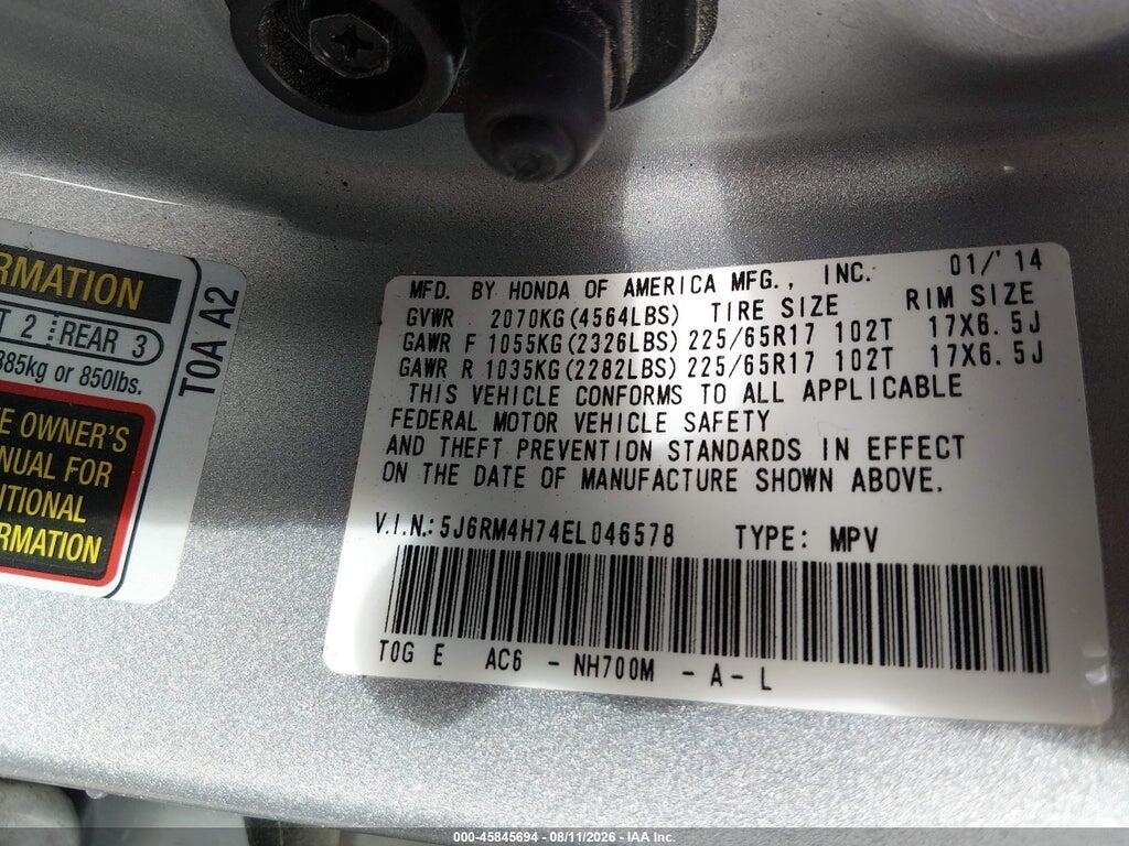 5J6RM4H74EL046578 2014 HONDA CR-V photo no. 9