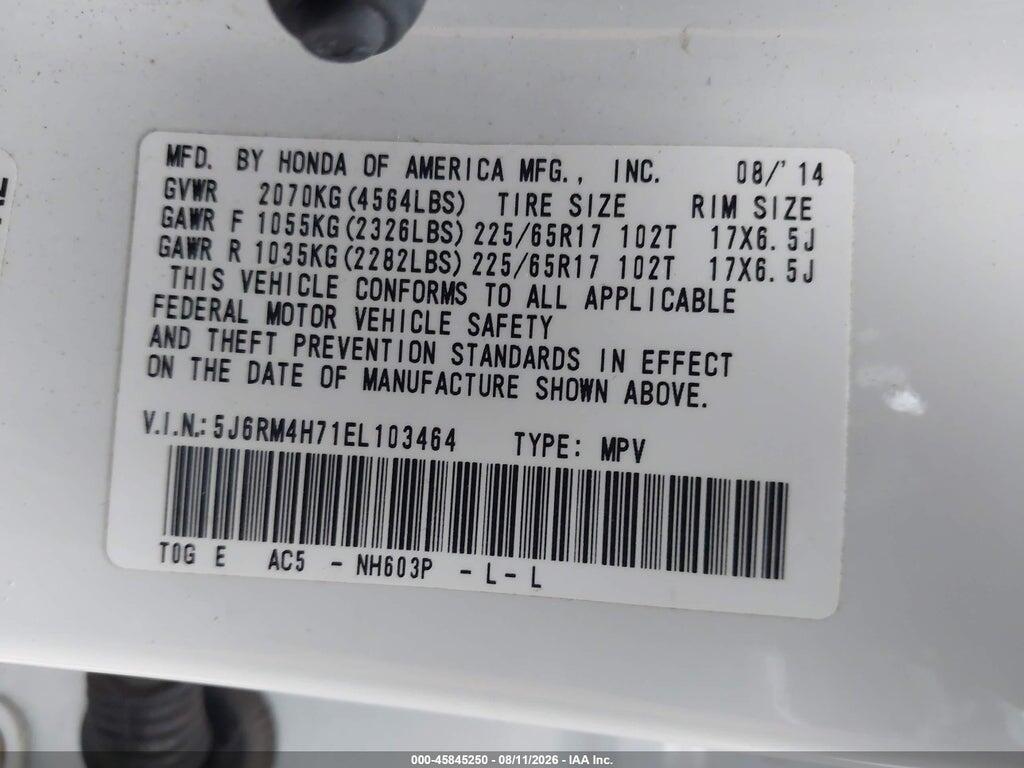 5J6RM4H71EL103464 2014 HONDA CR-V photo no. 9