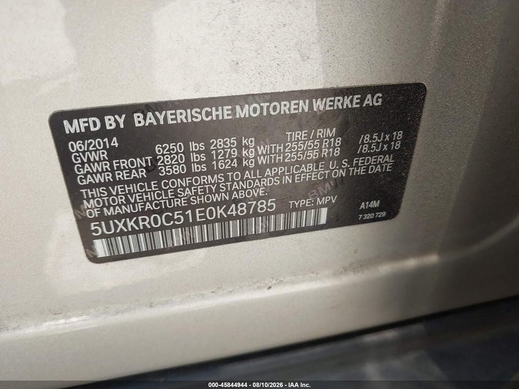 5UXKR0C51E0K48785 2014 BMW X5 photo no. 9