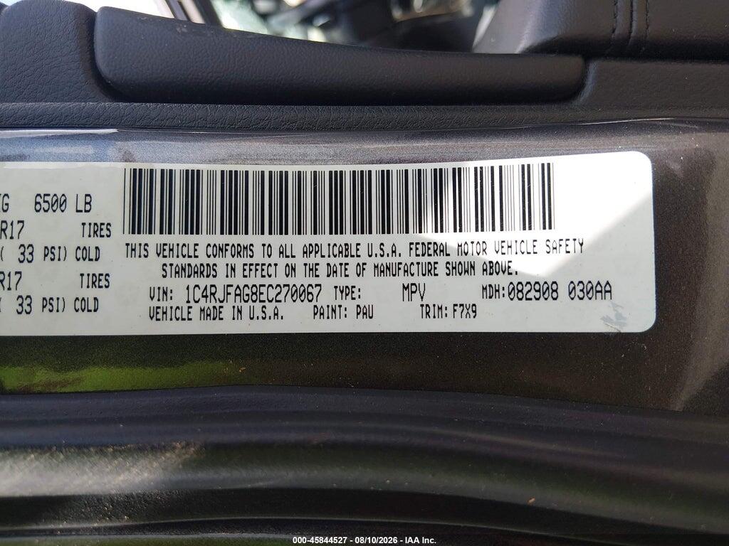 1C4RJFAG8EC270067 2014 JEEP GRAND CHEROKEE photo no. 9