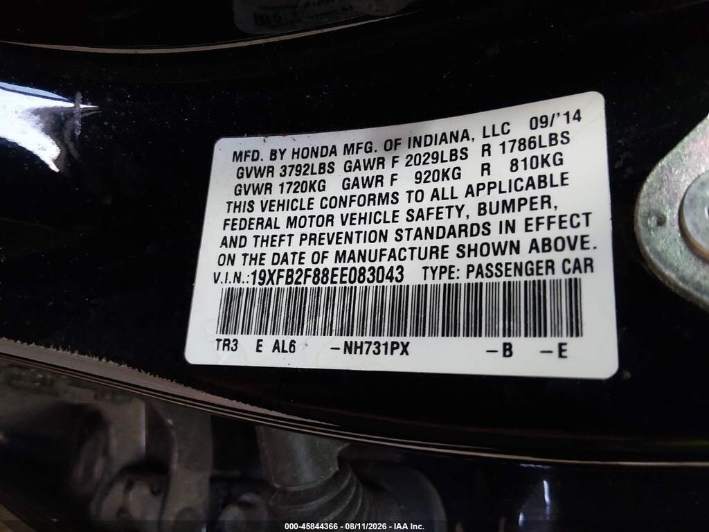 19XFB2F88EE083043 2014 HONDA CIVIC photo no. 9