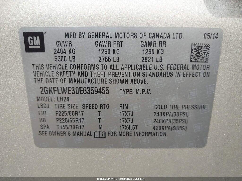 2GKFLWE30E6359455 2014 GMC TERRAIN photo no. 9