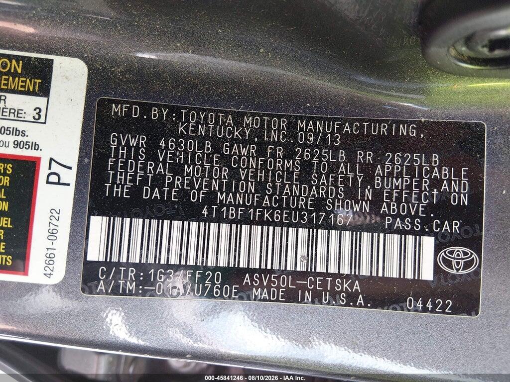 4T1BF1FK6EU317167 2014 TOYOTA CAMRY photo no. 9