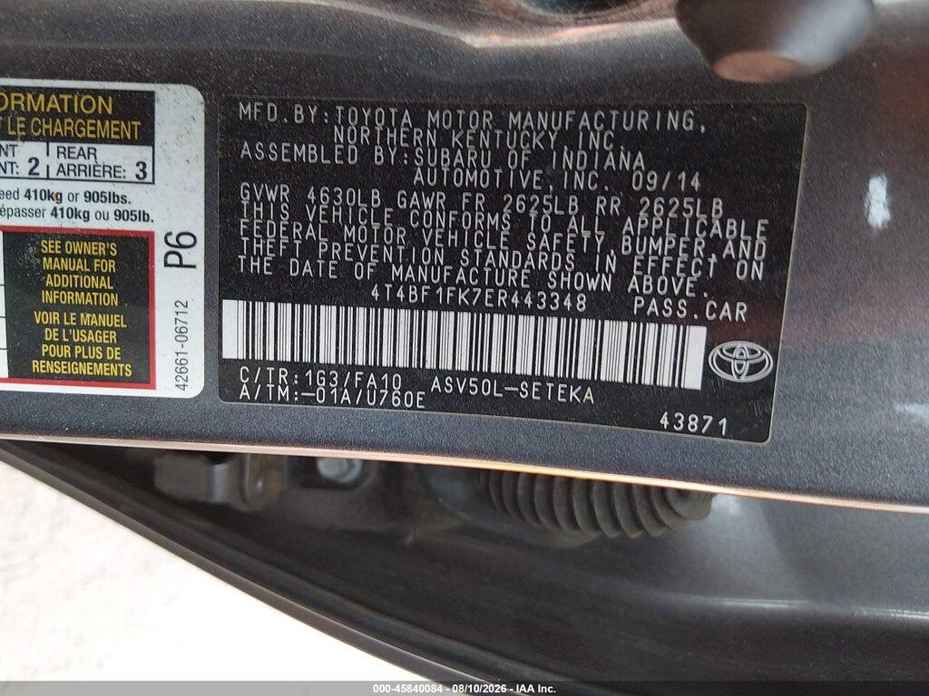 4T4BF1FK7ER443348 2014 TOYOTA CAMRY photo no. 9