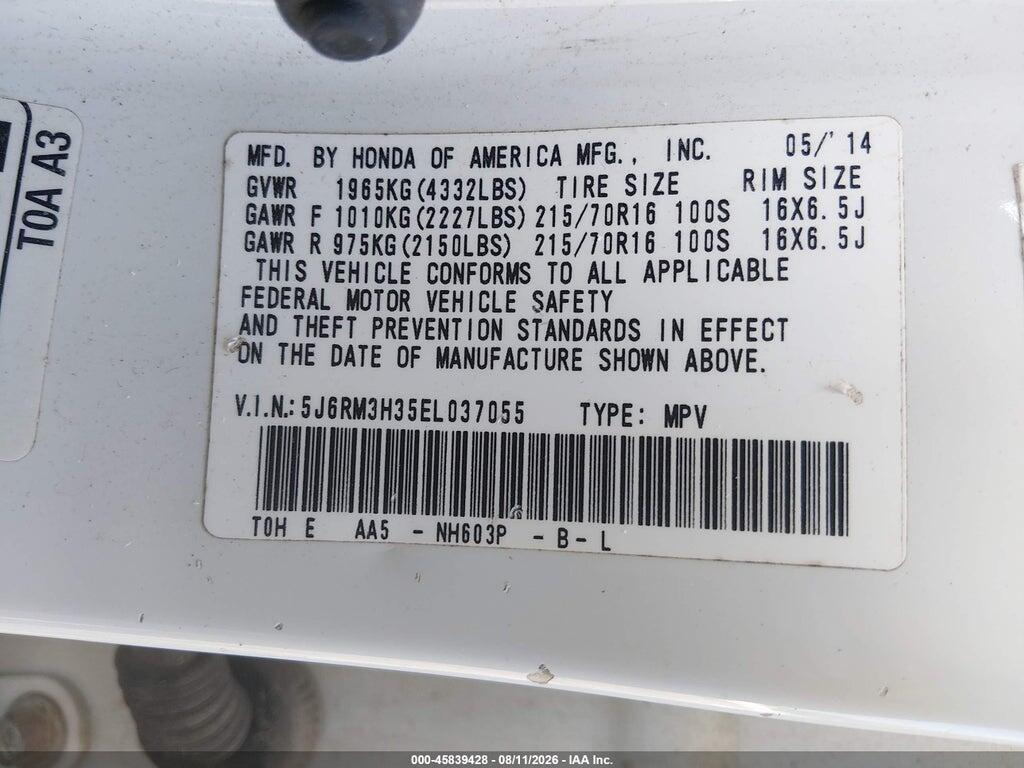 5J6RM3H35EL037055 2014 HONDA CR-V photo no. 9