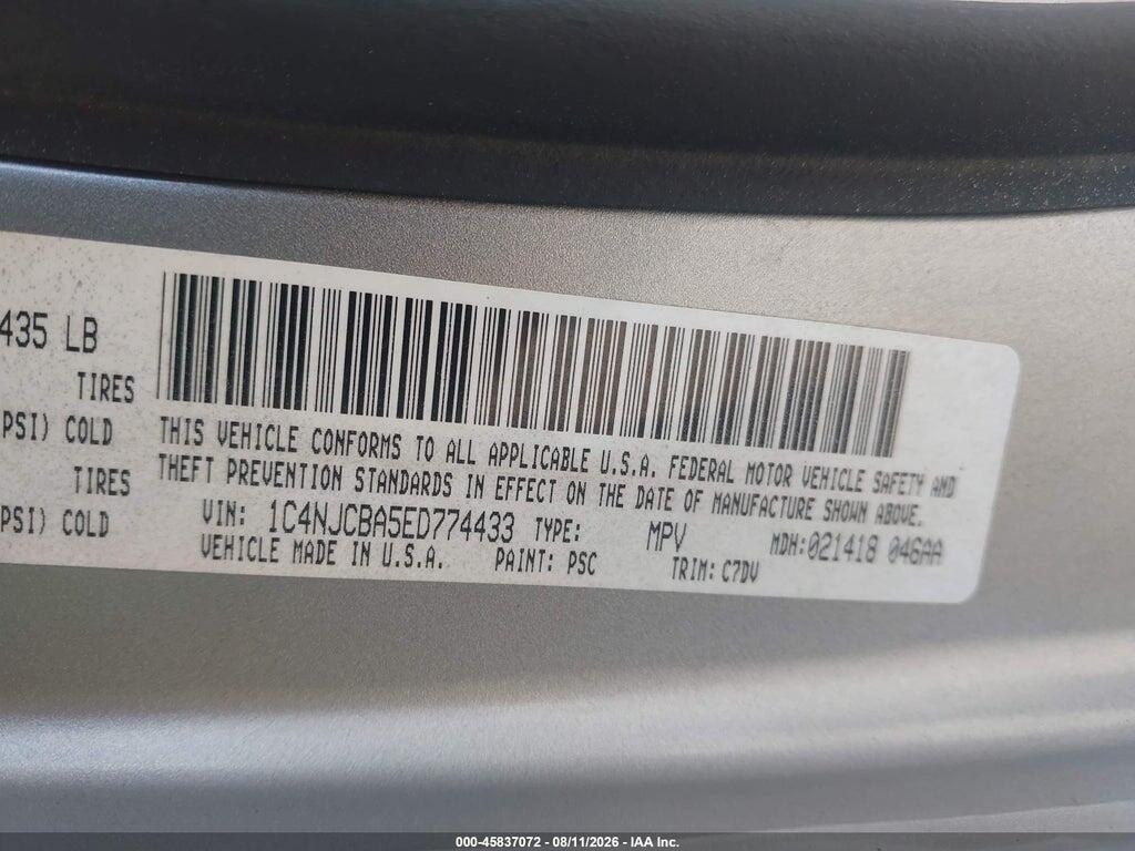 1C4NJCBA5ED774433 2014 JEEP COMPASS photo no. 9