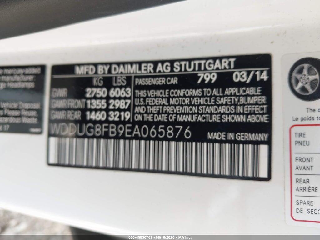 WDDUG8FB9EA065876 2014 MERCEDES-BENZ S 550 photo no. 9