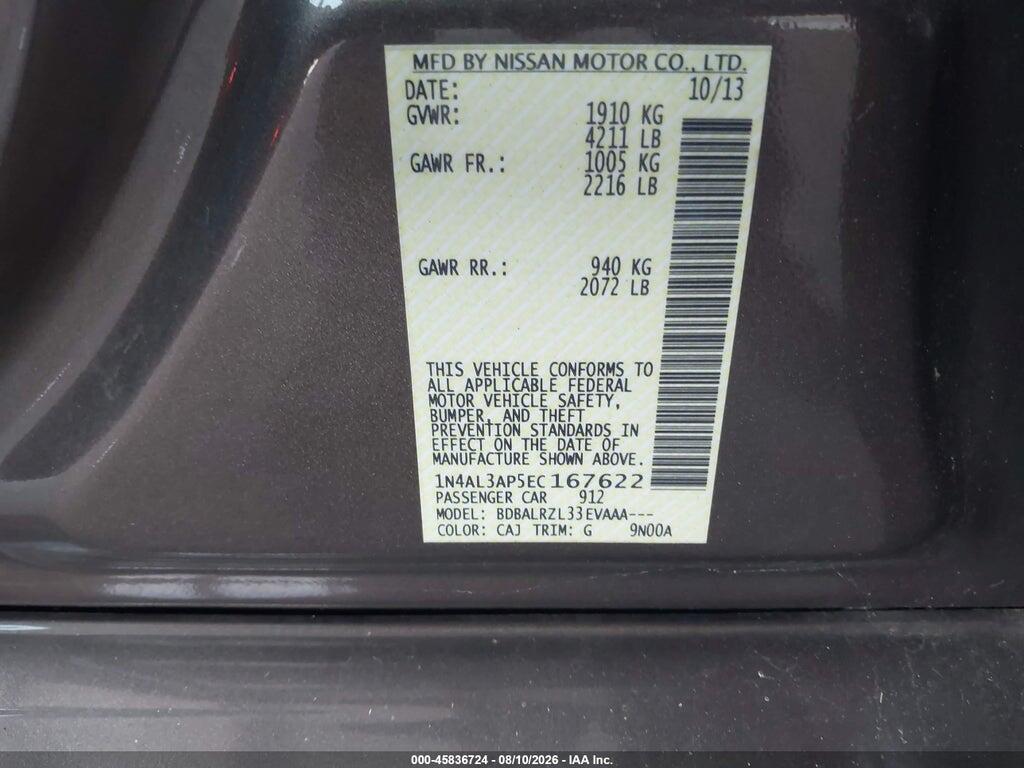 1N4AL3AP5EC167622 2014 NISSAN ALTIMA photo no. 9