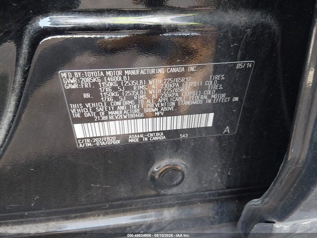 2T3BFREV2EW190466 2014 TOYOTA RAV4 photo no. 9