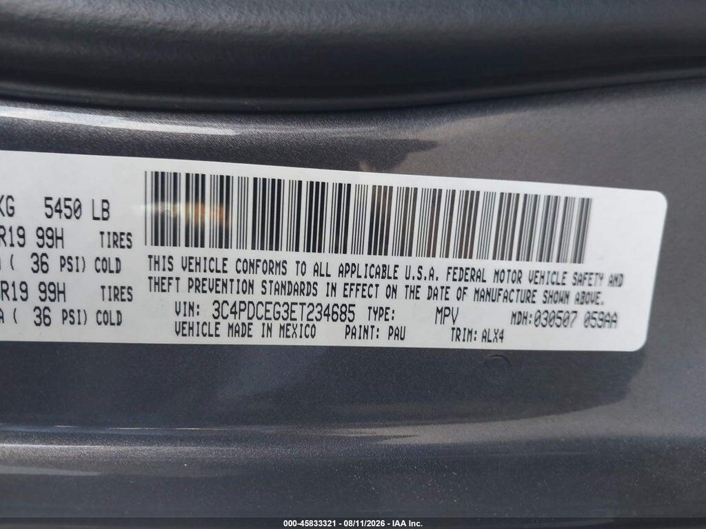 3C4PDCEG3ET234685 2014 DODGE JOURNEY photo no. 9