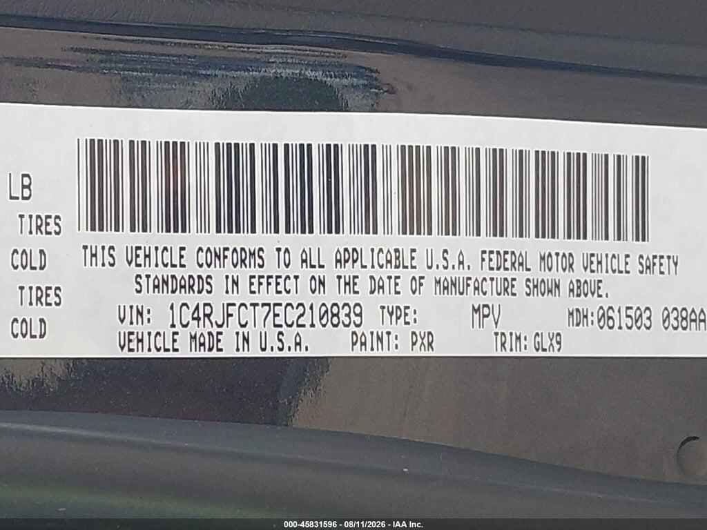 1C4RJFCT7EC210839 2014 JEEP GRAND CHEROKEE photo no. 9