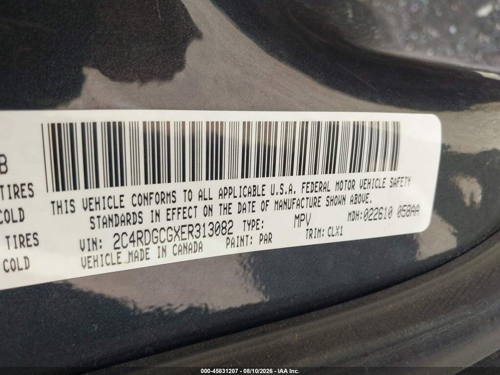 2C4RDGCGXER313082 2014 DODGE GRAND CARAVAN photo no. 9
