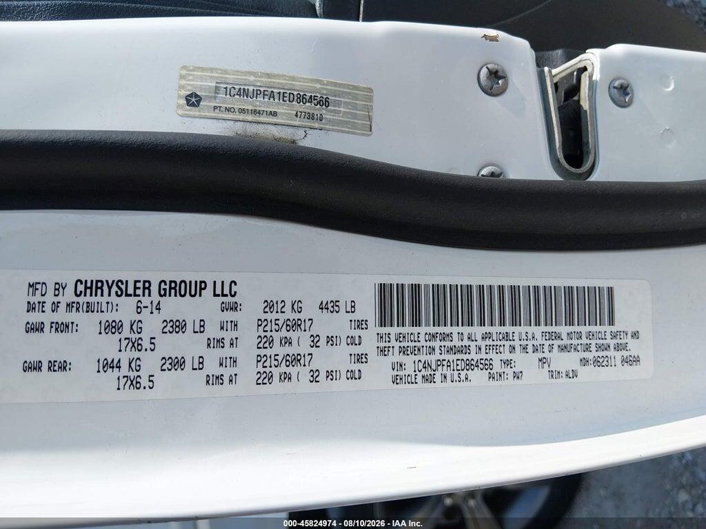 1C4NJPFA1ED864566 2014 JEEP PATRIOT photo no. 9