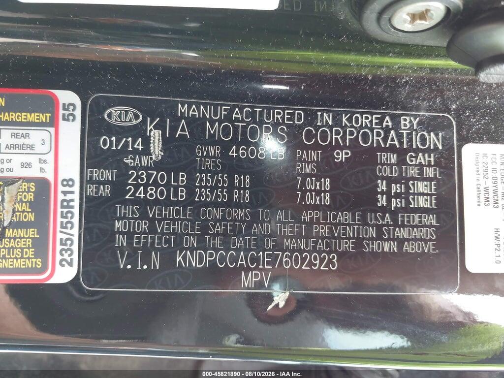 KNDPCCAC1E7602923 2014 KIA SPORTAGE photo no. 9