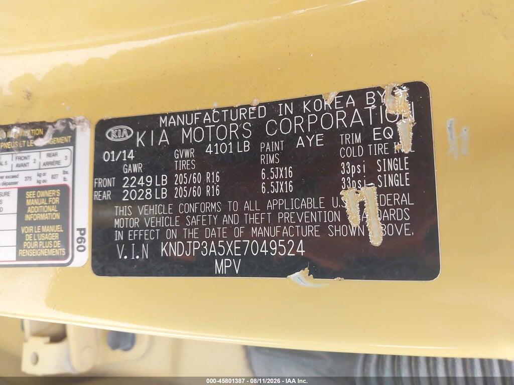 KNDJP3A5XE7049524 2014 KIA SOUL photo no. 9