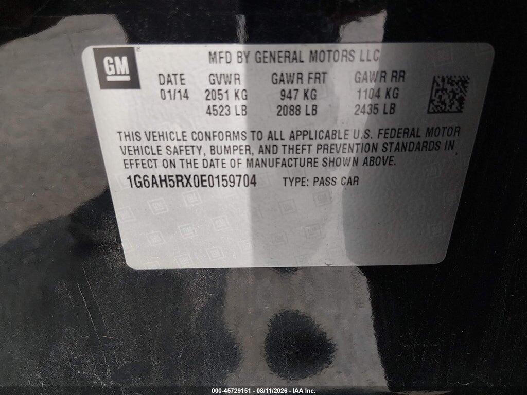 1G6AH5RX0E0159704 2014 CADILLAC ATS photo no. 9