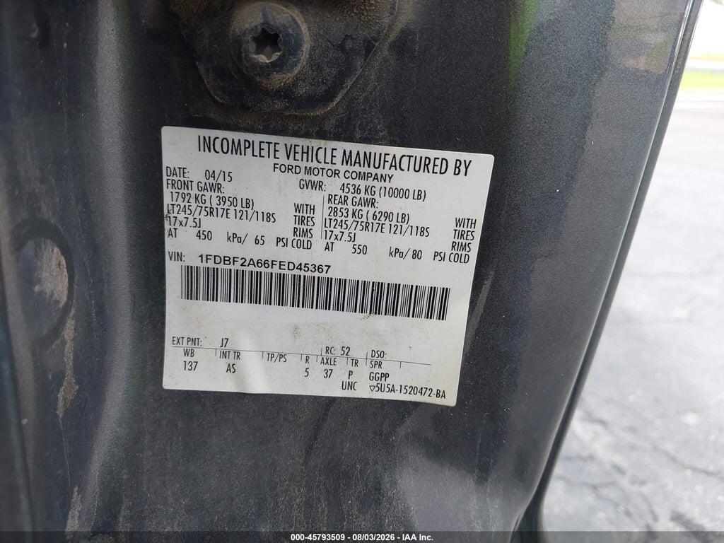 1FDBF2A66FED45367 2015 FORD F-250 photo no. 9
