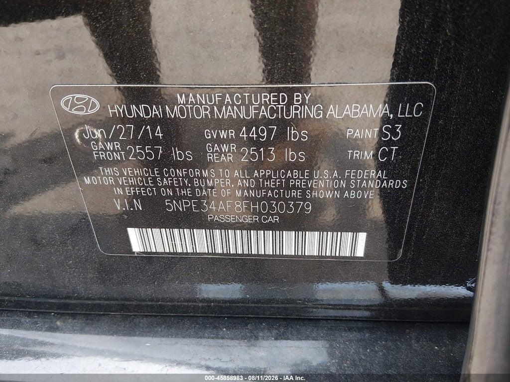 5NPE34AF8FH030379 2015 HYUNDAI SONATA photo no. 9