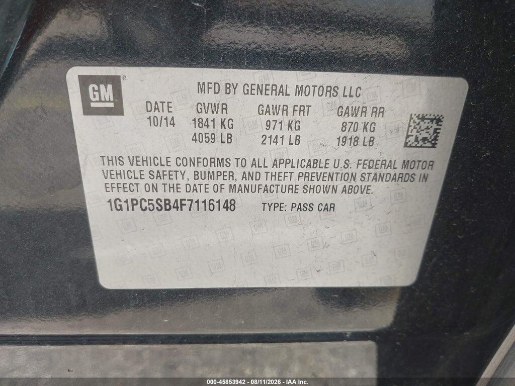 1G1PC5SB4F7116148 2015 CHEVROLET CRUZE photo no. 9