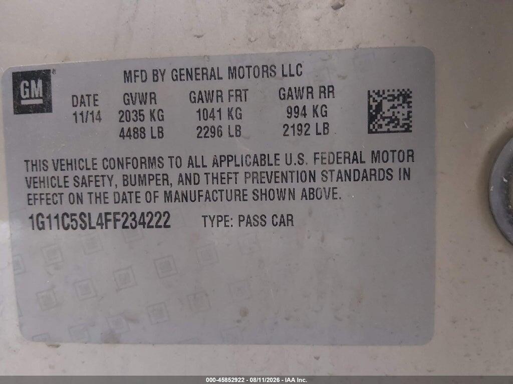 1G11C5SL4FF234222 2015 CHEVROLET MALIBU photo no. 9