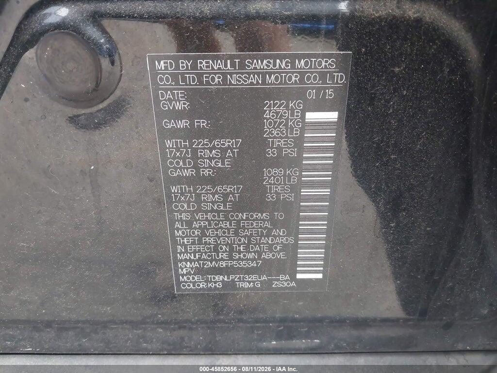 KNMAT2MV8FP535347 2015 NISSAN ROGUE photo no. 9
