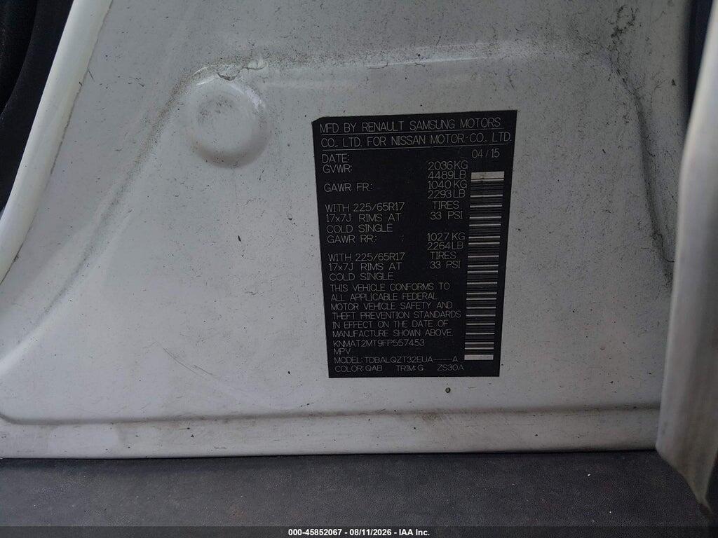 KNMAT2MT9FP557453 2015 NISSAN ROGUE photo no. 9