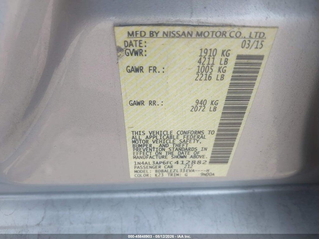 1N4AL3AP6FC412882 2015 NISSAN ALTIMA photo no. 9