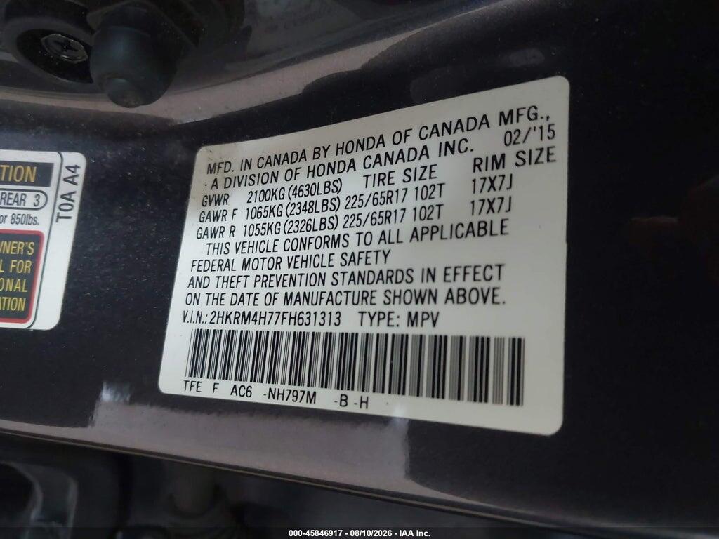 2HKRM4H77FH631313 2015 HONDA CR-V photo no. 9