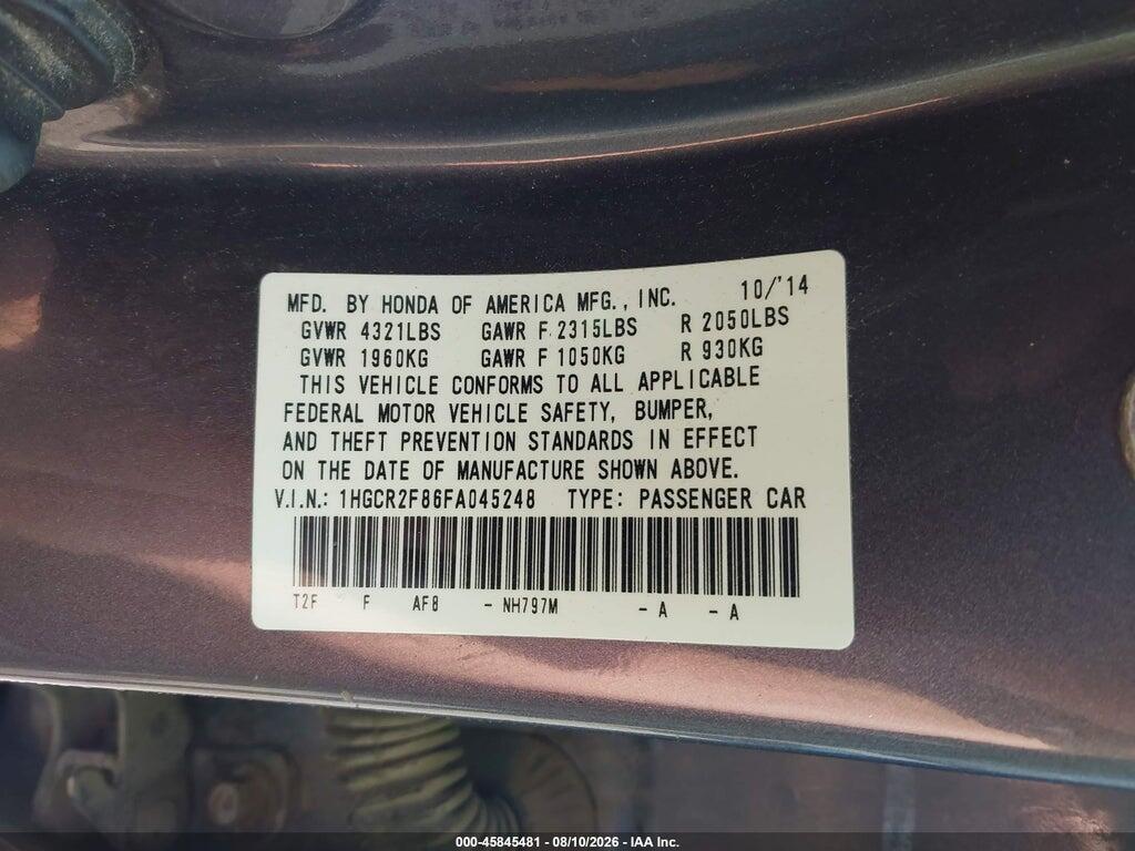 1HGCR2F86FA045248 2015 HONDA ACCORD photo no. 9