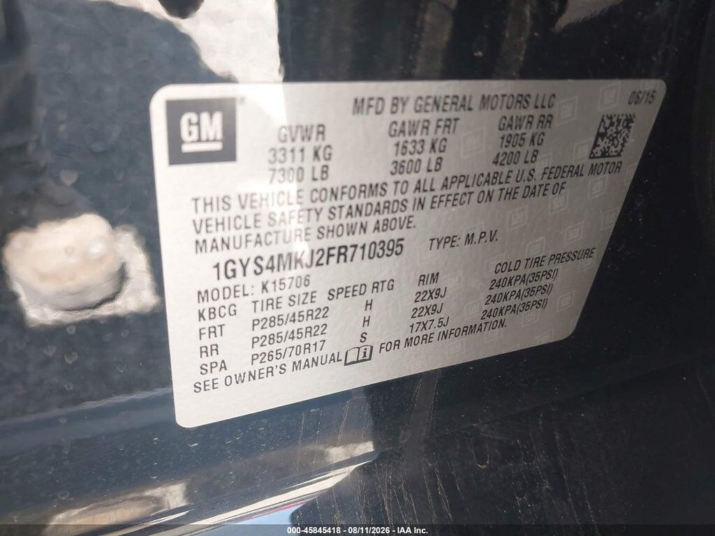 1GYS4MKJ2FR710395 2015 CADILLAC ESCALADE photo no. 9