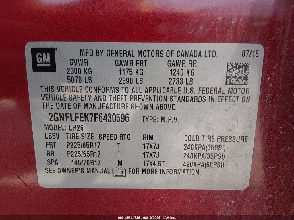 2GNFLFEK7F6430596 2015 CHEVROLET EQUINOX photo no. 9