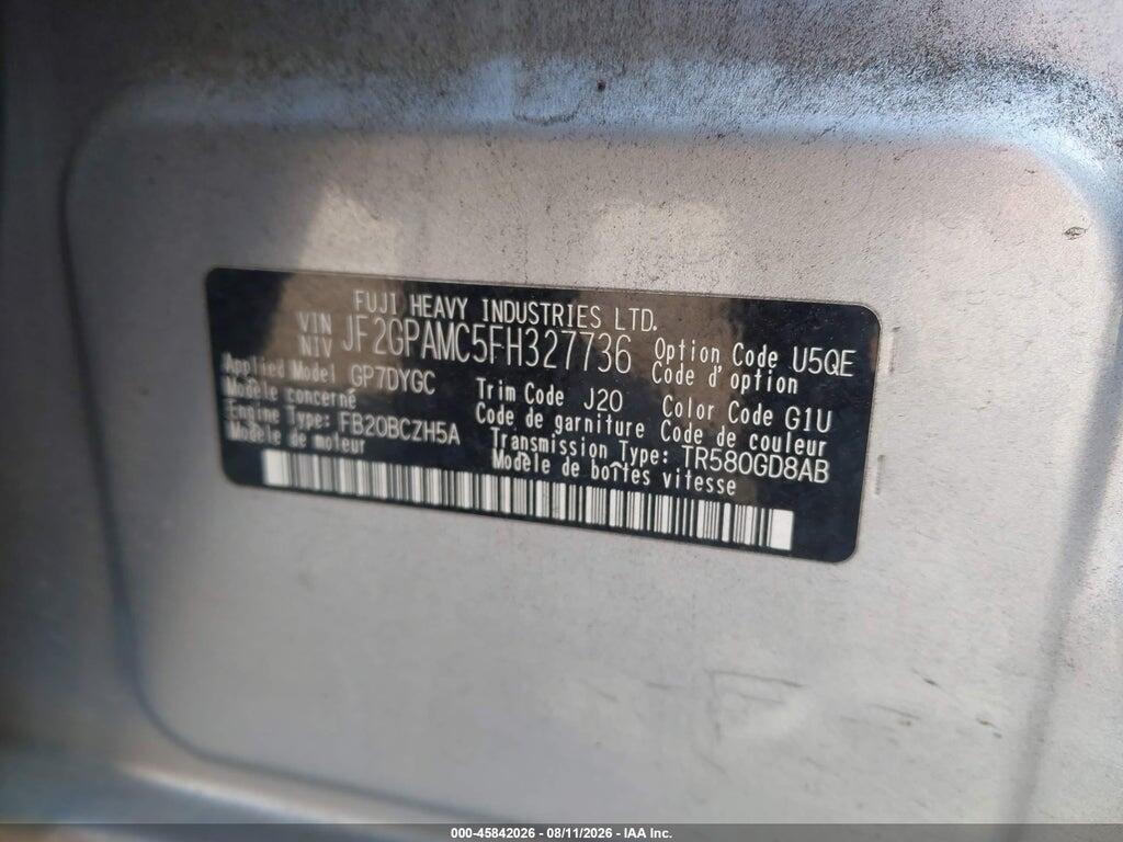 JF2GPAMC5FH327736 2015 SUBARU XV CROSSTREK photo no. 9