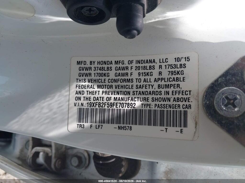 19XFB2F59FE707892 2015 HONDA CIVIC photo no. 9