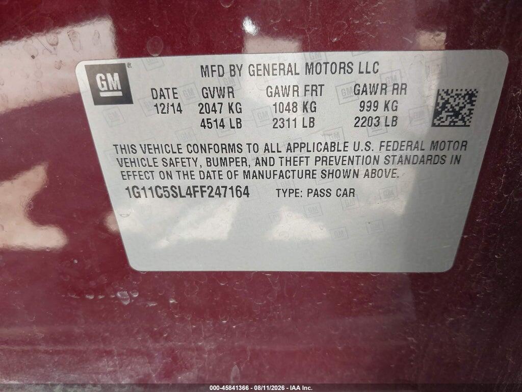 1G11C5SL4FF247164 2015 CHEVROLET MALIBU photo no. 9
