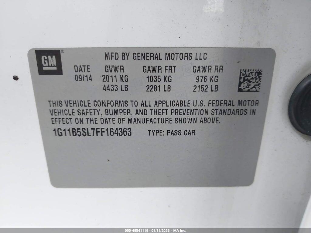 1G11B5SL7FF164363 2015 CHEVROLET MALIBU photo no. 9