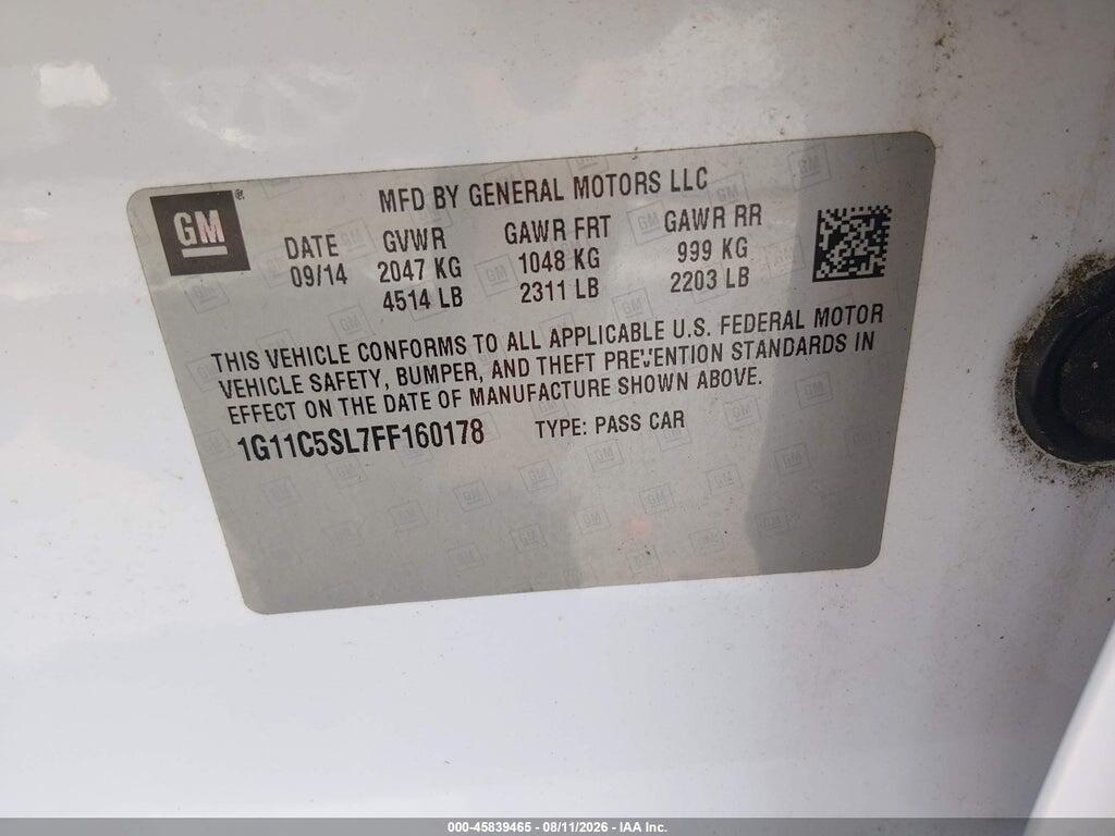 1G11C5SL7FF160178 2015 CHEVROLET MALIBU photo no. 9