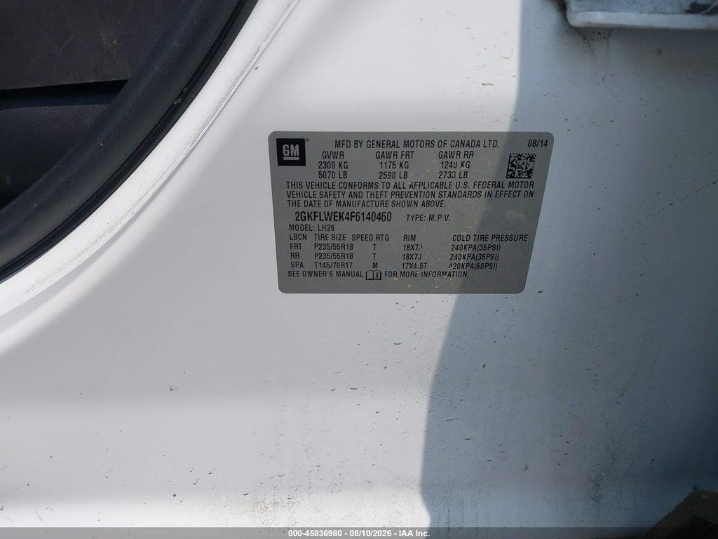 2GKFLWEK4F6140460 2015 GMC TERRAIN photo no. 9