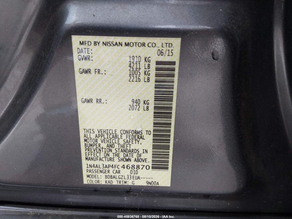 1N4AL3AP4FC468870 2015 NISSAN ALTIMA photo no. 9