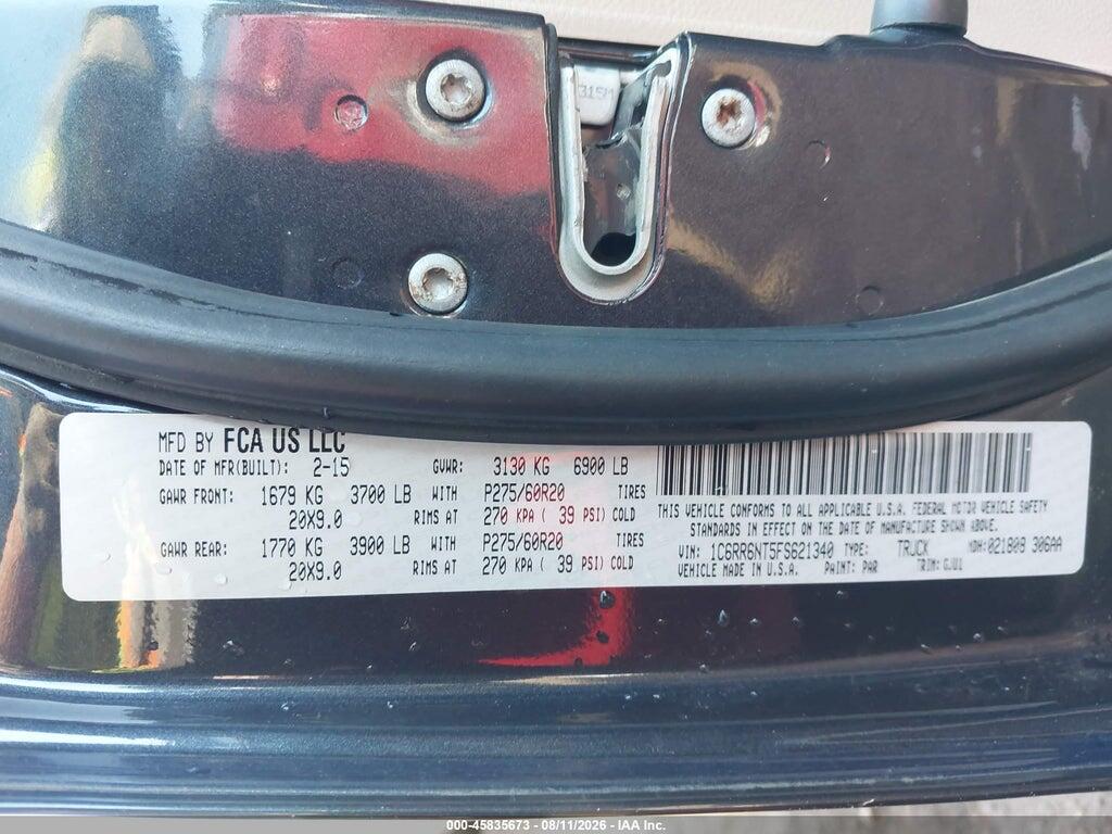1C6RR6NT5FS621340 2015 RAM 1500 photo no. 9