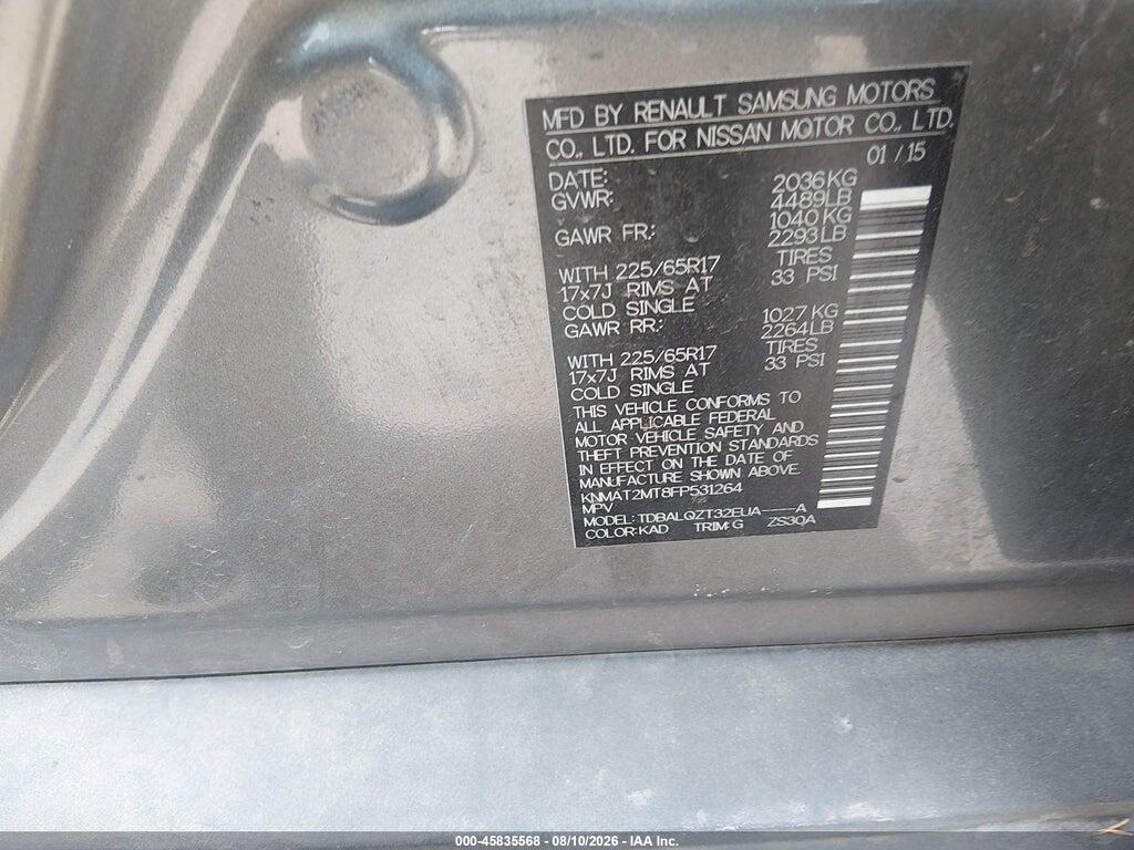 KNMAT2MT8FP531264 2015 NISSAN ROGUE photo no. 9