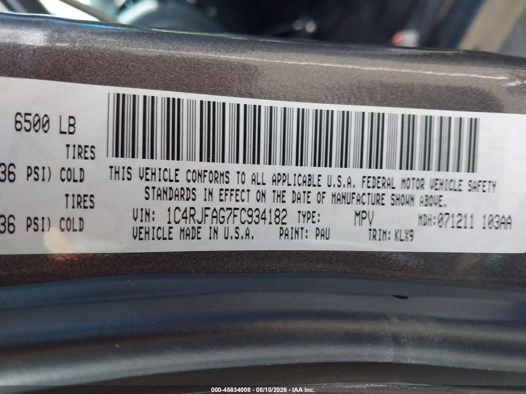 1C4RJFAG7FC934182 2015 JEEP GRAND CHEROKEE photo no. 9
