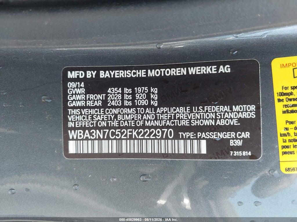 WBA3N7C52FK222970 2015 BMW 428I photo no. 9