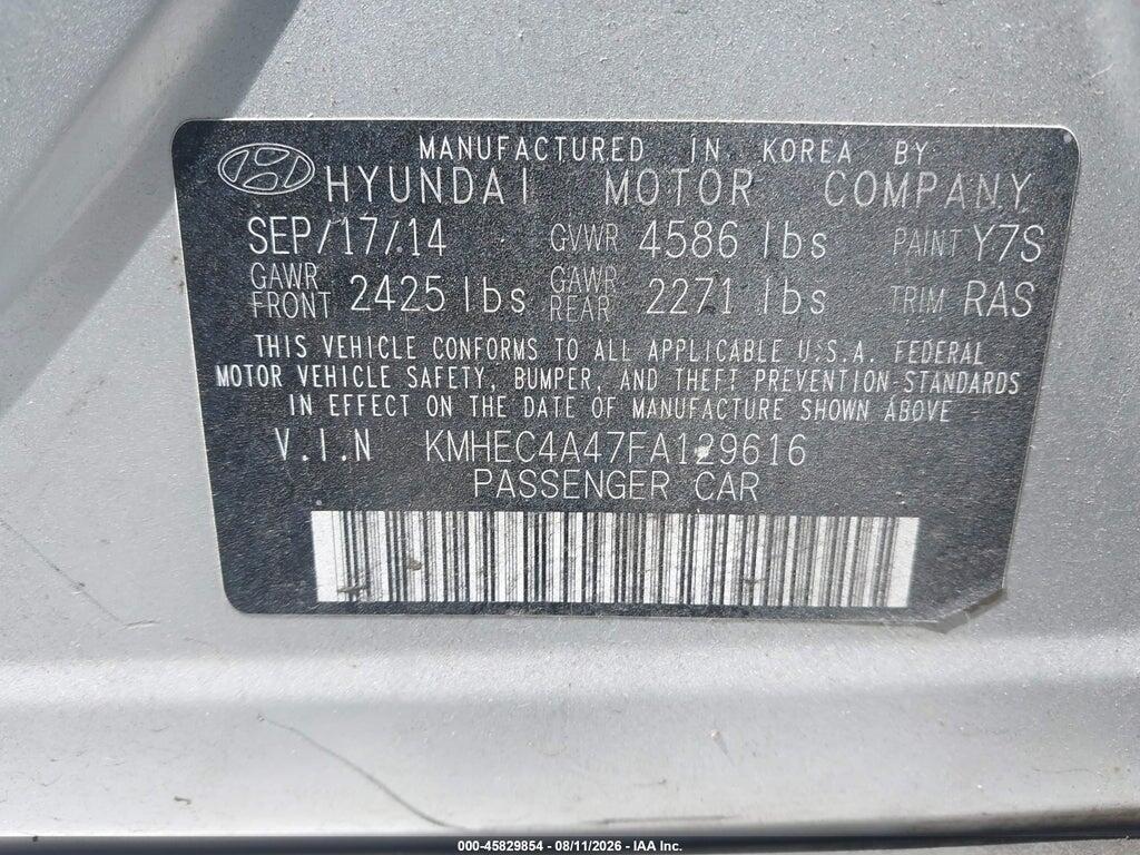 KMHEC4A47FA129616 2015 HYUNDAI SONATA HYBRID photo no. 9