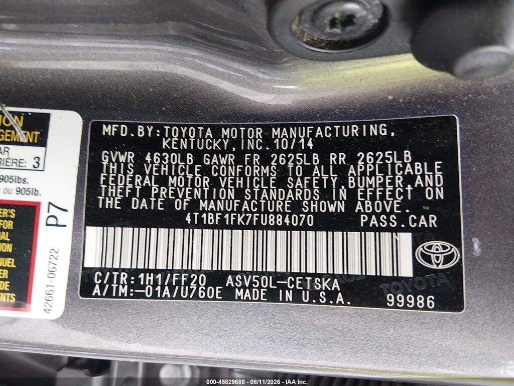 4T1BF1FK7FU884070 2015 TOYOTA CAMRY photo no. 9