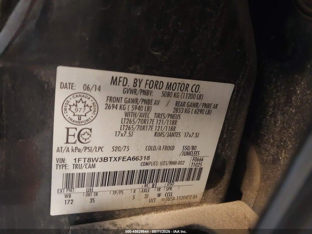 1FT8W3BTXFEA66318 2015 FORD F-350 photo no. 9